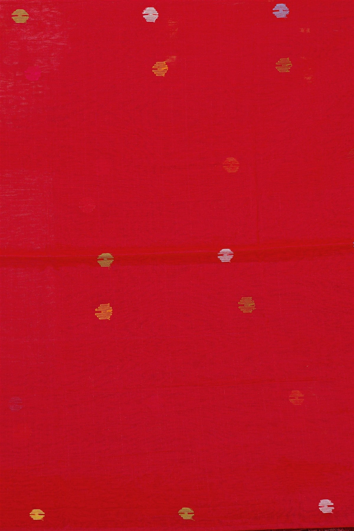 Mul Chanderi Red Jamdani Dress Material