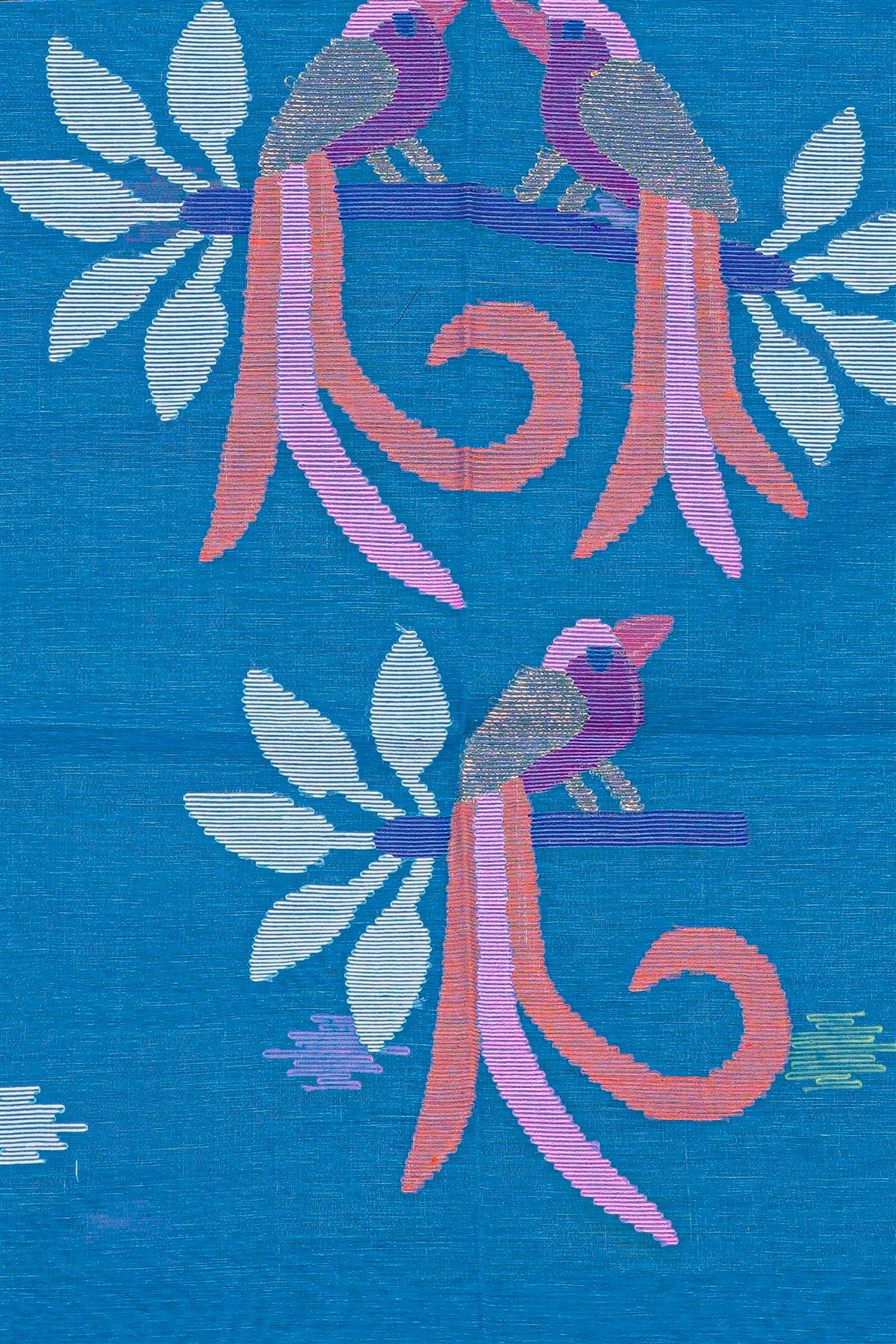 Chanderi Blue Jamdani Dress Material
