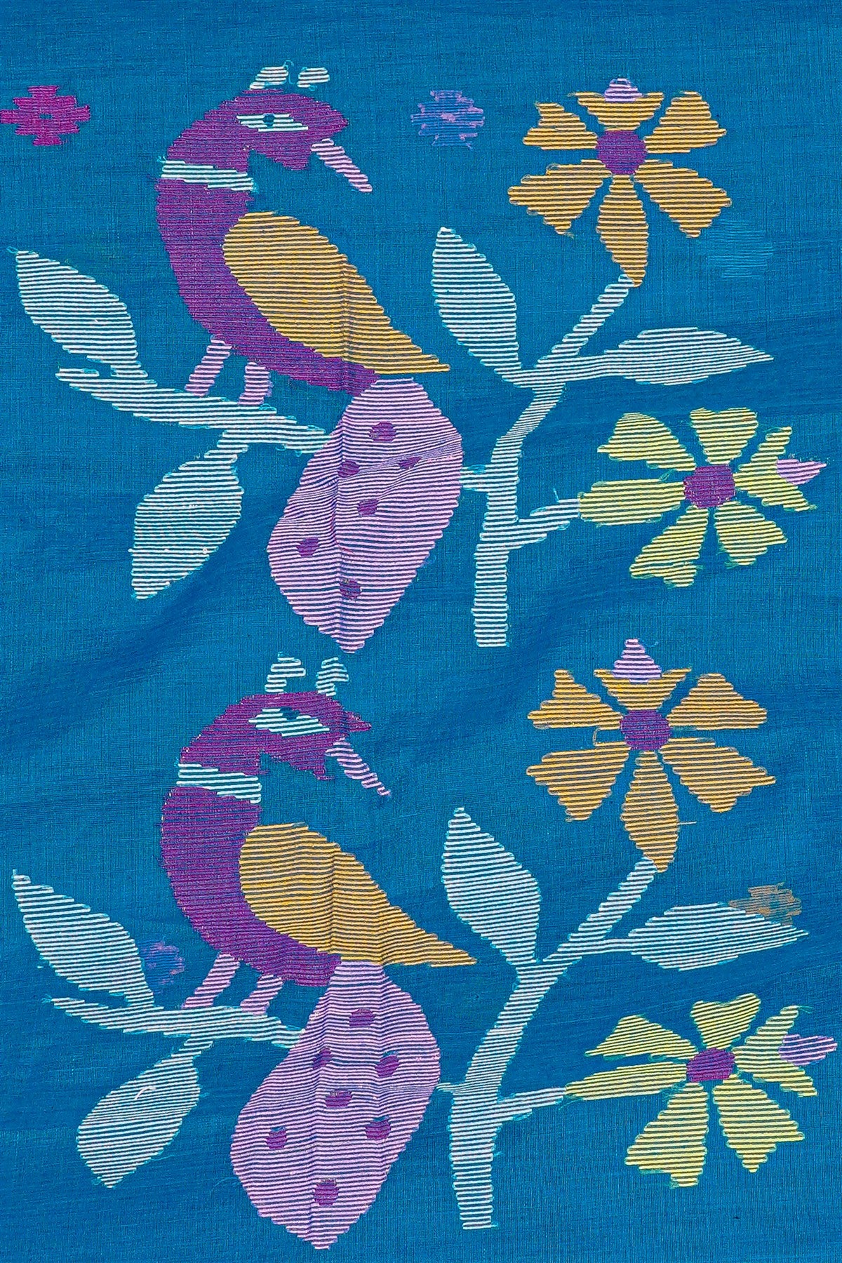 Mul Chanderi Blue Jamdani Dress Material