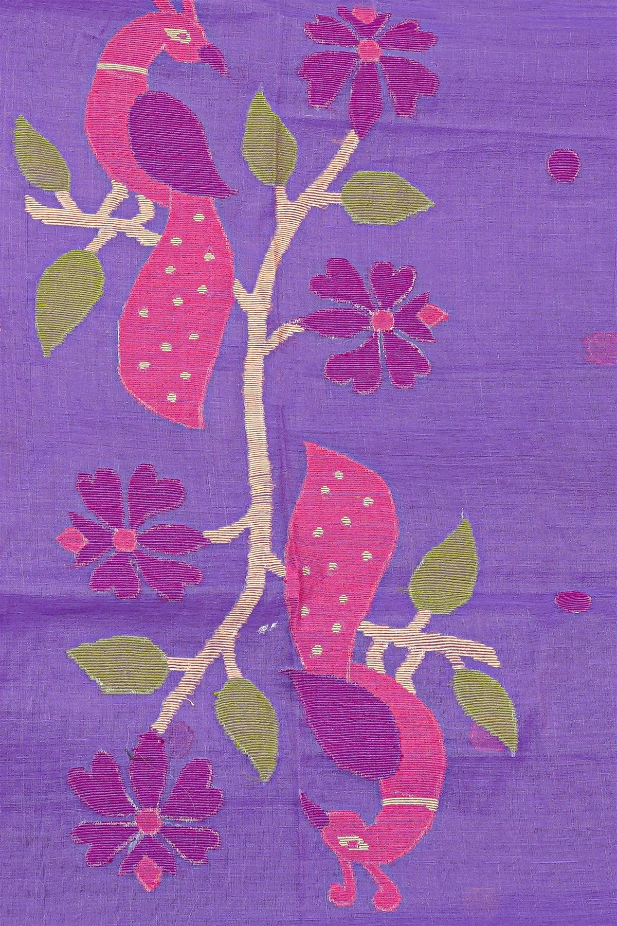 Mul Chanderi Lavender Jamdani Dress Material